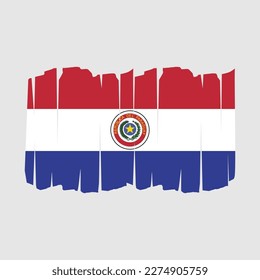 Paraguay Flag Brush Vector Illustration