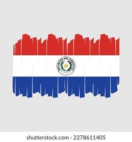 Paraguay Flag Brush Vector Illustration