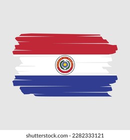 Ilustración del vector del pincel de bandera de Paraguay
