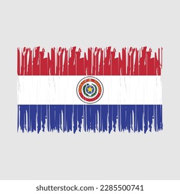 Ilustración del vector del pincel de bandera de Paraguay