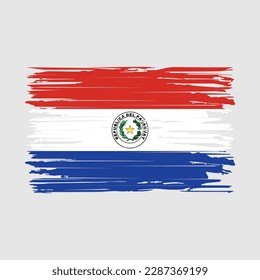 Paraguay Flag Brush Vector Illustration