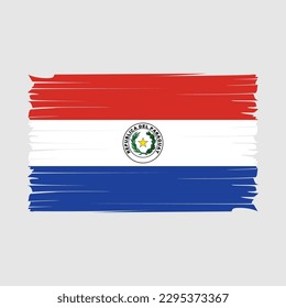 Paraguay Flag Brush Vector Illustration