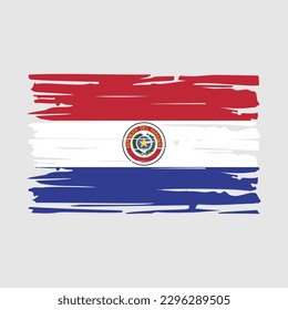 Paraguay Flag Brush Vector Illustration
