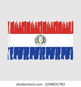 Paraguay Flag Brush Vector Illustration