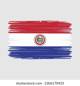 Paraguay Flag Brush Vector Illustration
