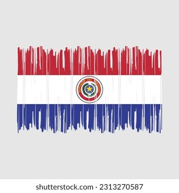 Paraguay Flag Brush Vector Illustration