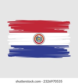 Paraguay Flag Brush Vector Illustration