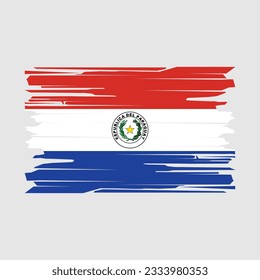 Ilustración del vector del pincel de bandera de Paraguay