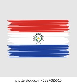 Ilustración del vector del pincel de bandera de Paraguay