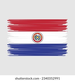 Ilustración del vector del pincel de bandera de Paraguay