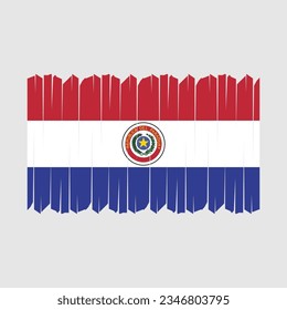 Paraguay Flag Brush Vector Illustration