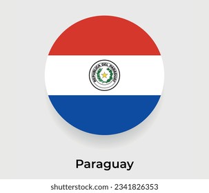 Paraguay Flaggenblase Kreis um Form Symbol Vektorgrafik