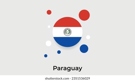 Paraguay Flaggenblase Kreis um Form Symbol bunte Vektorgrafik