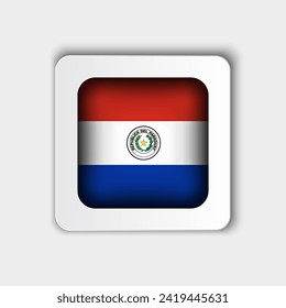 Diseño plano de botón de bandera paraguaya