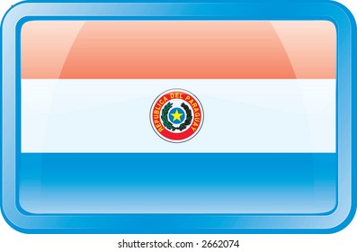 Paraguay Flag Button. Flag icon.