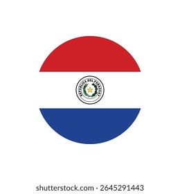 Paraguay Flag Button, Round Paraguay flag icon, Paraguay flag badge Vector