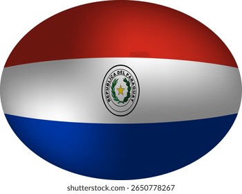 Paraguay Vlag Ei-vormige Vector Badge - Bol, Ovaal, Ei Design