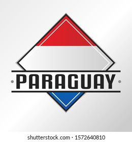 Paraguay Flag Emblema. Vector Design National. Illustration Country Symbol. Insignia Banner Logo.