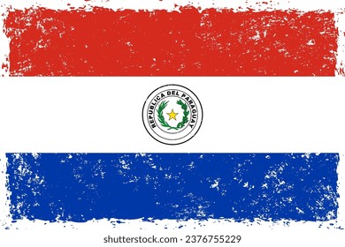 Paraguay flag grunge distressed style