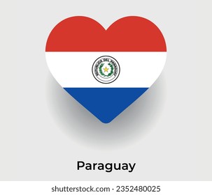 Paraguay flag heart shape country icon vector illustration