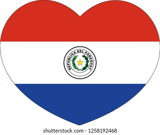 Paraguay flag in a Heart vector, sticker