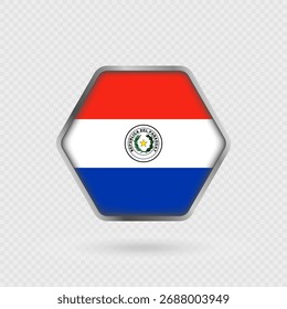 Paraguay-Flagge in einem Sechseckrahmen.
