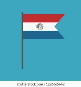Paraguay flag icon in flat design. Independence day or National day holiday concept.