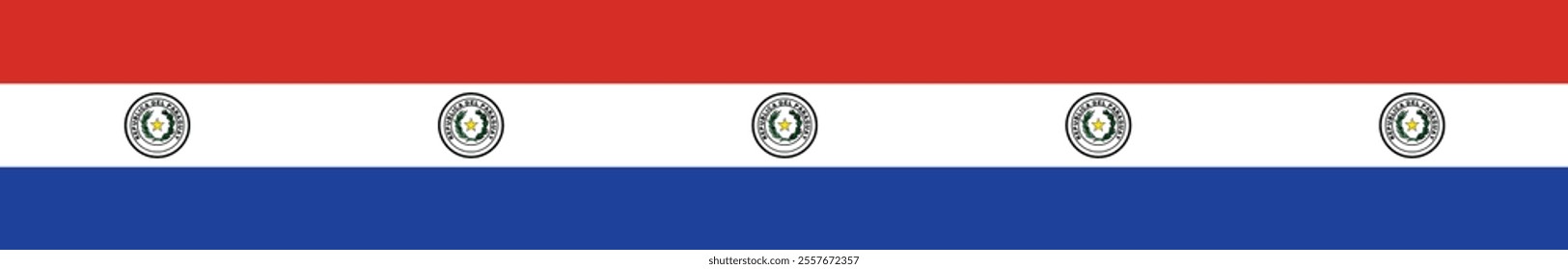 Paraguay flag long banner digital vector illustration