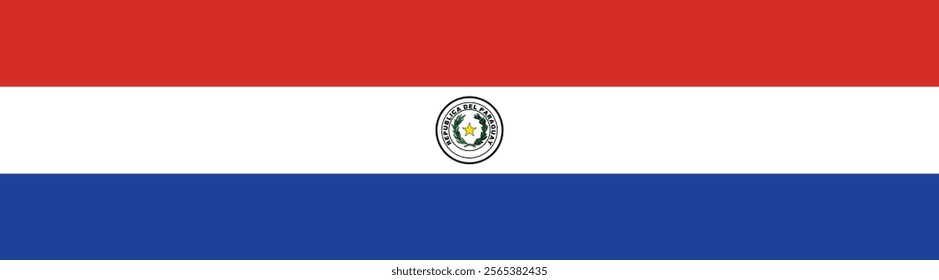 Paraguay flag long banner digital vector illustration