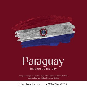 Paraguay Flag Made of Glitter Sparkle Brush Paint Vector, Celebrating Paraguay Independence Day.