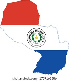 Paraguay flag map eps 10