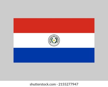 Paraguay flag, official colors and proportion. Vector illustration.