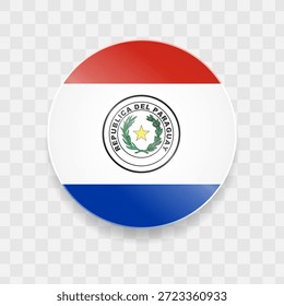 Paraguay-Flagge auf Knopfglas