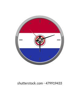 PARAGUAY flag on wall clock