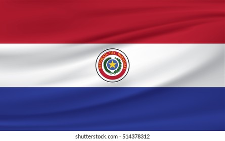 Paraguay flag pattern on the fabric texture ,vintage style / flag vector