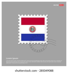 Paraguay Flag Postage Stamp on white background. Vector illustration.