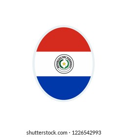 Paraguay flag. Paraguay round flag.