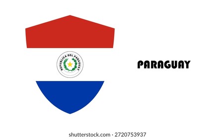Bandera de Paraguay en forma de escudo (insignia)