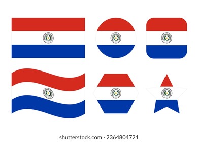 Paraguay flag simple illustration for independence day or election