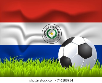 Paraguay flag and soccer ball