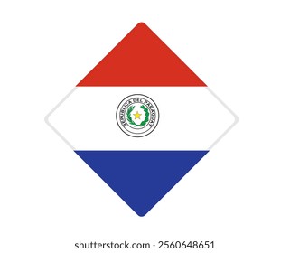 Paraguay flag square shaped. vector