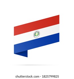 Paraguay Flaggenstaatsymbol einzeln auf nationalem Hintergrund. Grußkarte Nationaler Unabhängigkeitstag der Republik Paraguay. Illustrationsbanner mit realistischer Staatsflagge.