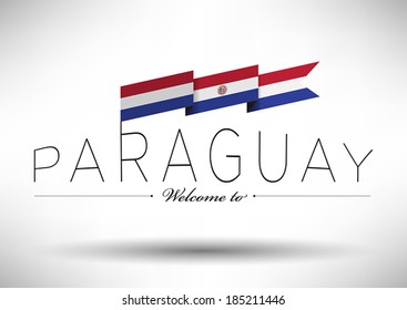 Paraguay Flag with Typography Design