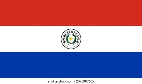 Paraguay flag vector for designer.