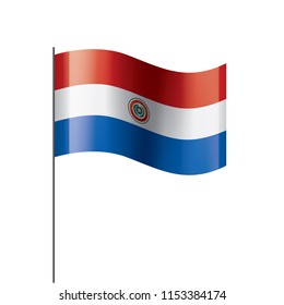 Paraguay flag, vector illustration on a white background