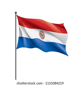 Paraguay flag, vector illustration on a white background