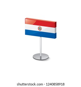 Paraguay flag, vector illustration on a white background
