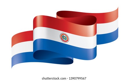 Paraguay flag, vector illustration on a white background