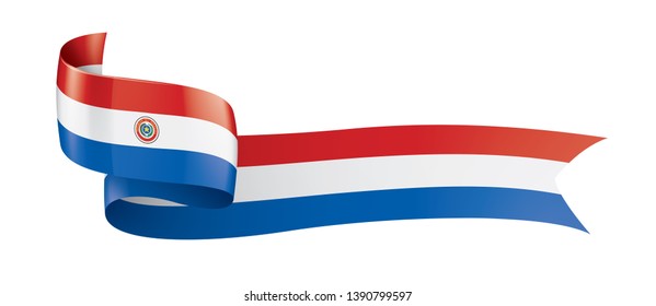 Paraguay flag, vector illustration on a white background