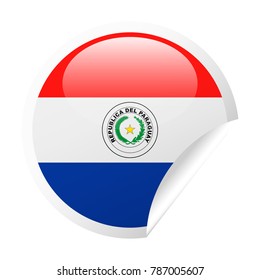 Paraguay Flag Vector Round Corner Paper Icon - Illustration